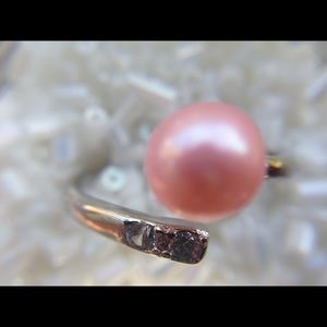 Light Pink Pearl adjustable Ring